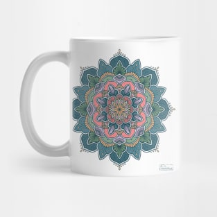 Serendipity green blue Mandala Mug